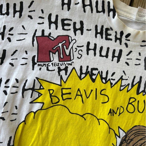 Beavis and Butt-head MTV Desantis shirt XL white 1995 Comic Images Butthead - Picture 7 of 7